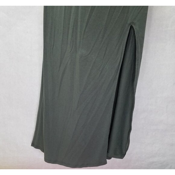 Athleta Serenity T-Strap Racerback Ruched Side Maxi Dress Sz S Grey Stretch Flaw - Picture 6 of 16